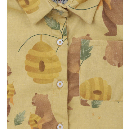 Camisa Lino Osos Amarillos