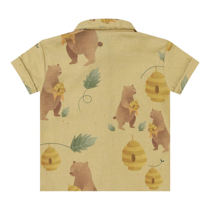 Camisa Lino Osos Amarillos