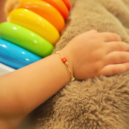 Pulsera de Oro con Flore de Enamel Multicolor