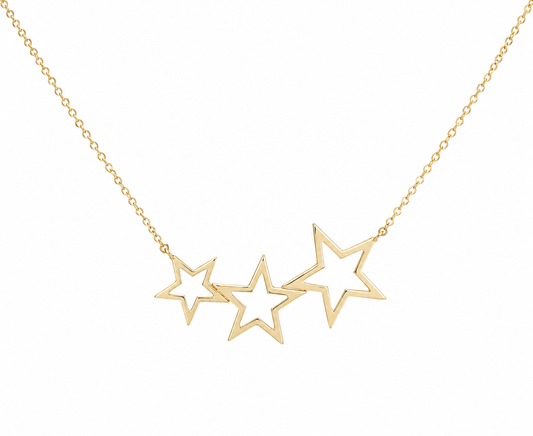 Collar de Oro con Diseño de Estrellas