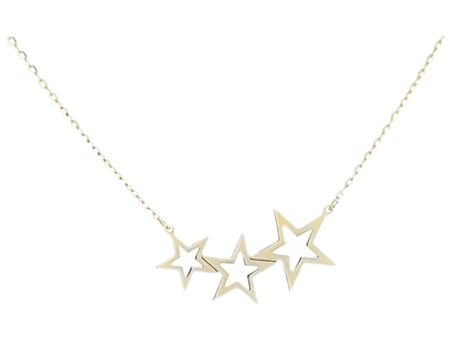 Collar de Oro con Diseño de Estrellas