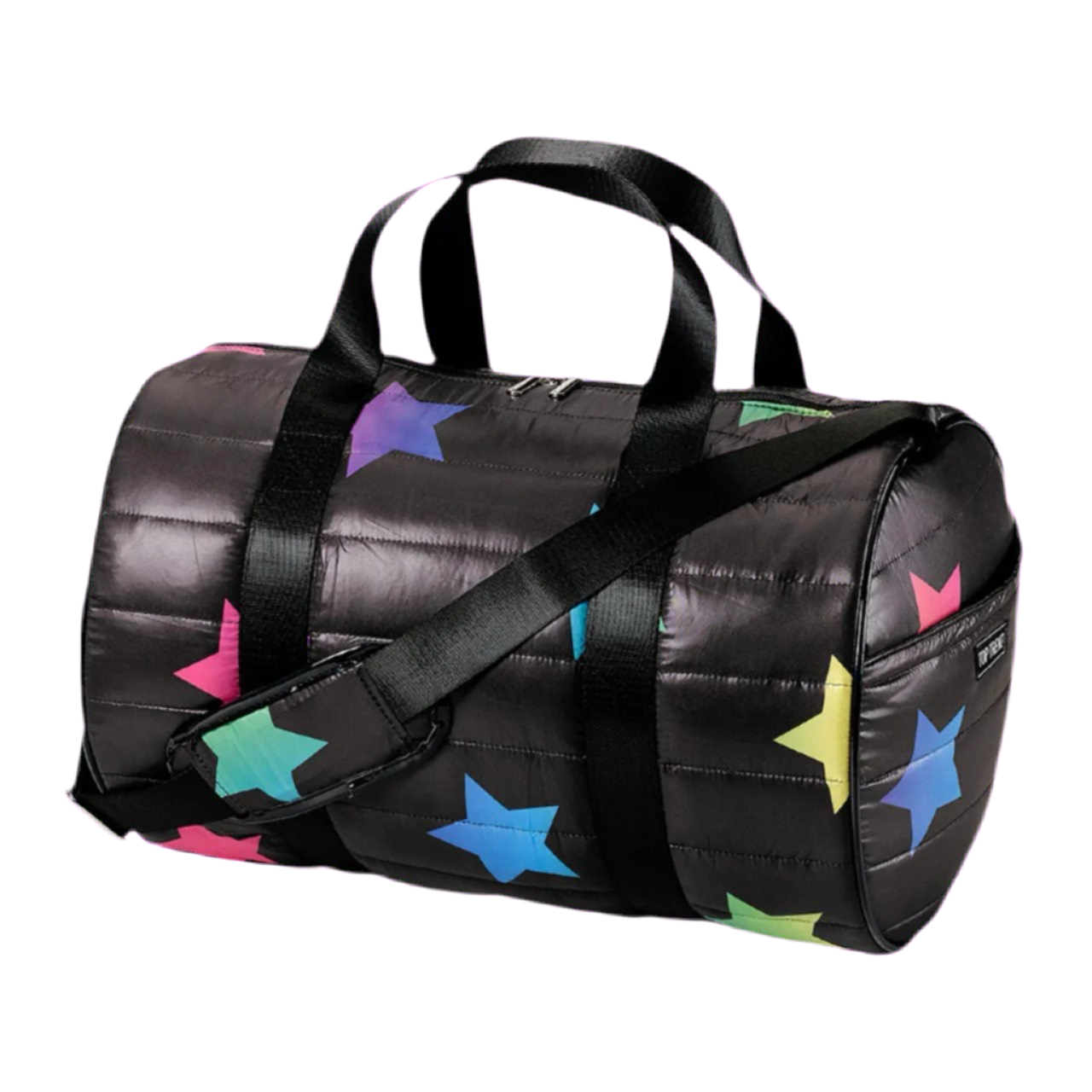 Multi Glitter Star Puffer Duffle Bag