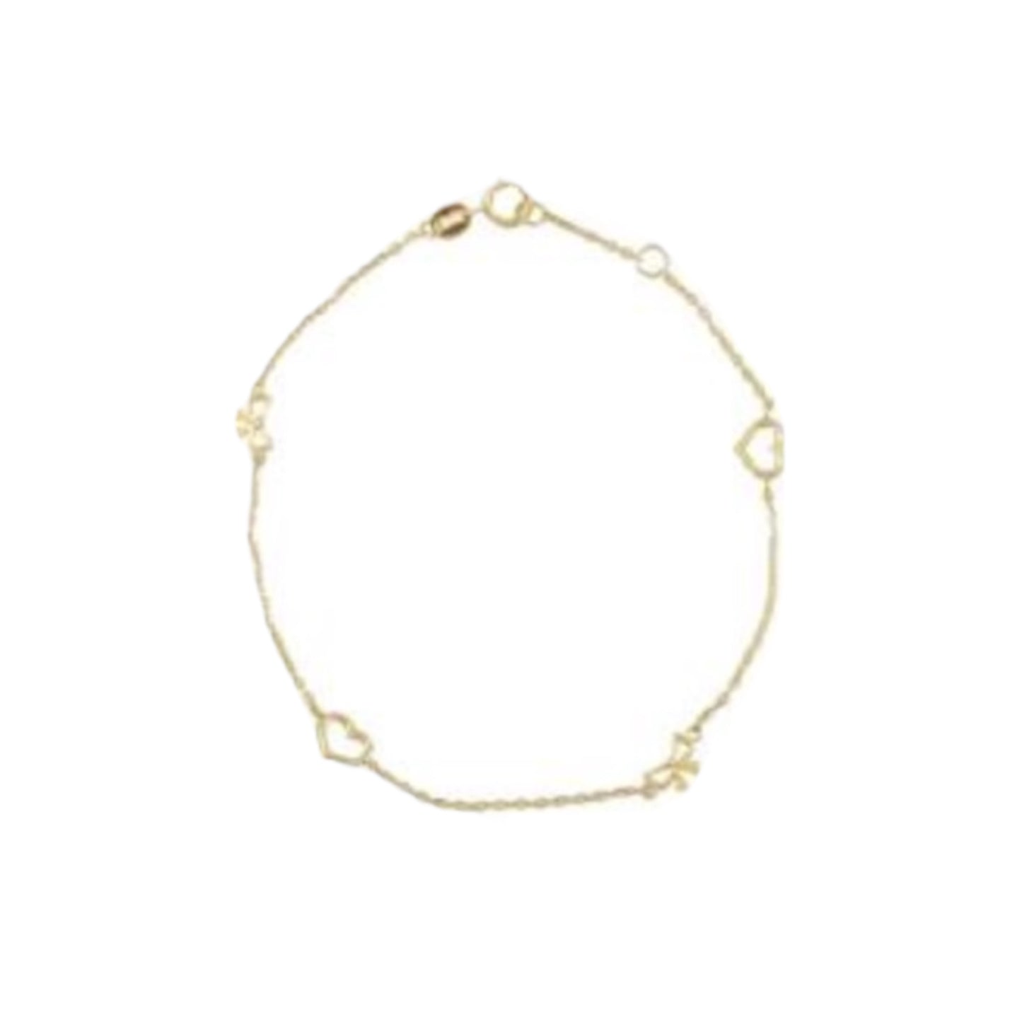 Pulsera de Oro con Corazones y Lazos