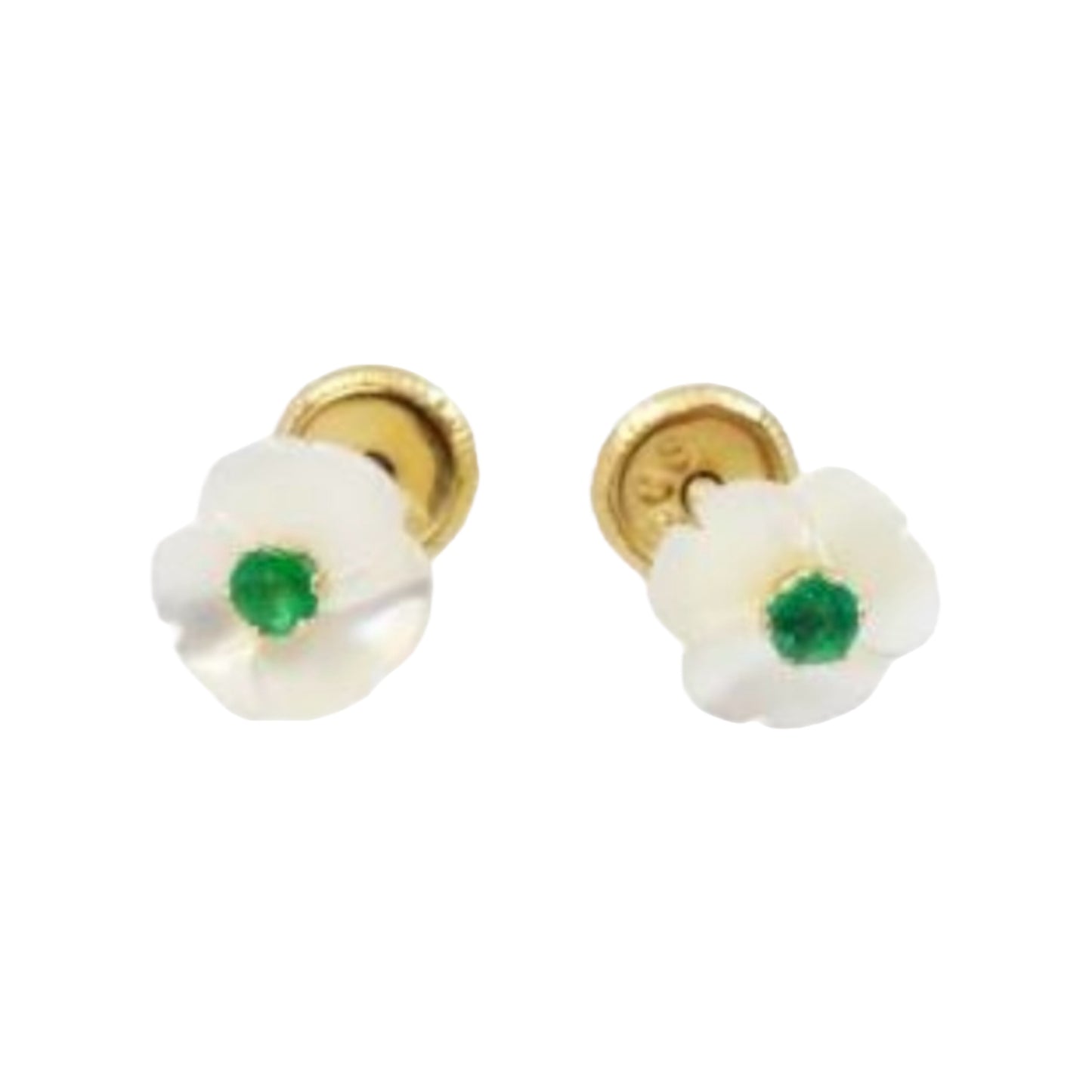 Aretes de Esmeralda con Madre Perla