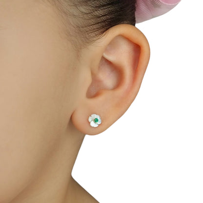 Aretes de Esmeralda con Madre Perla