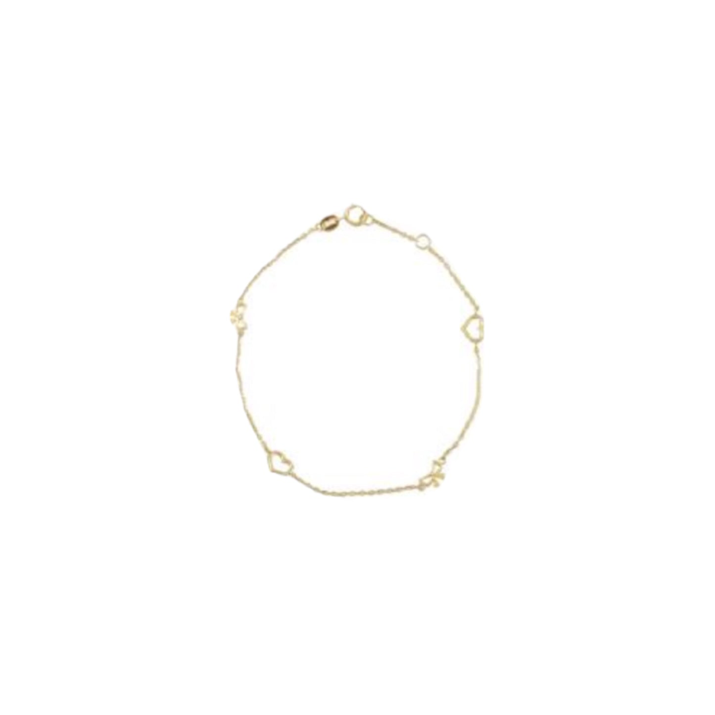 Pulsera de Oro con Corazones y Lazos