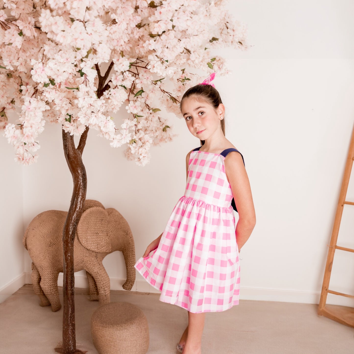 Vestido Vichy Rosa Fluor