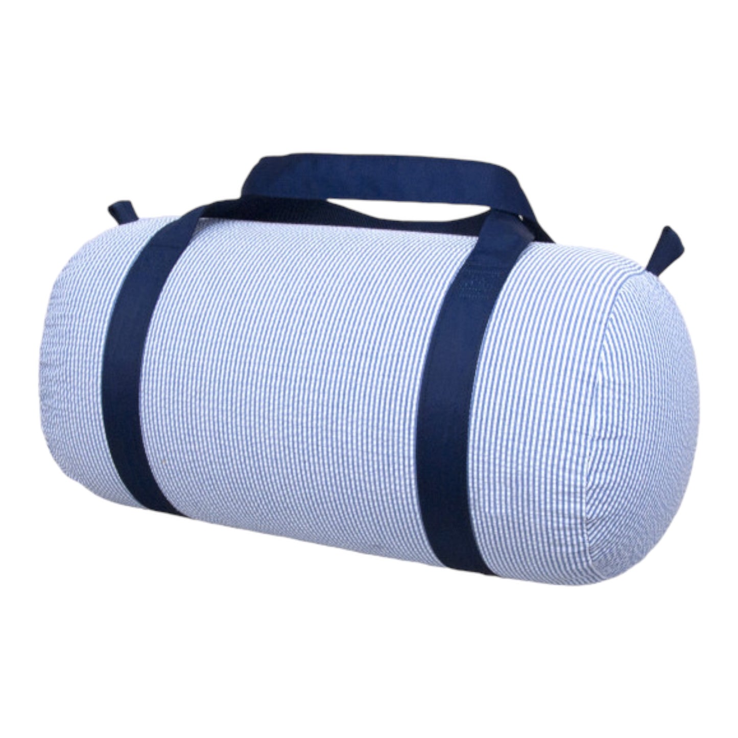 Navy Seersucker Duffel