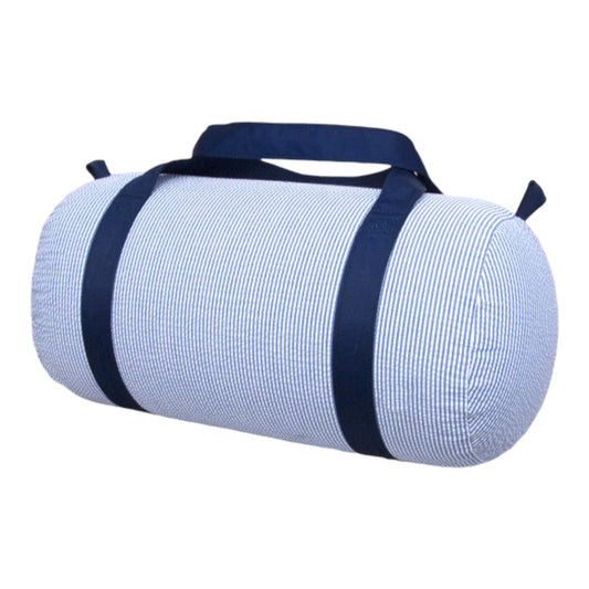 Navy Seersucker Duffel