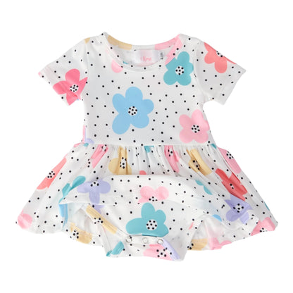 DOTS & DAISIES S/S TWIRL BODYSUIT