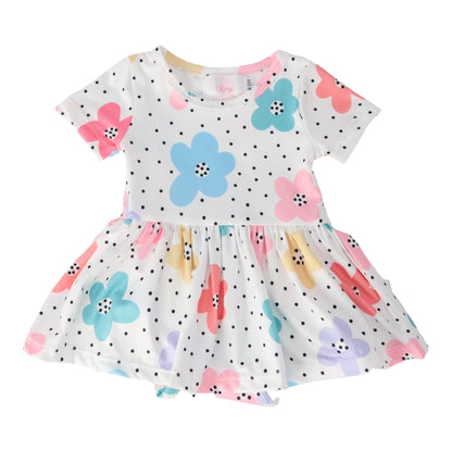 DOTS & DAISIES S/S TWIRL BODYSUIT